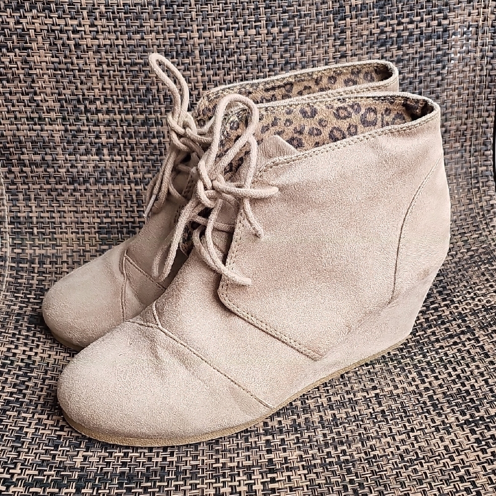 Women's Suede Ankle Wedge Boots  Size 10